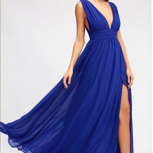 HEAVENLY HUES LULUS MAXI ROYAL BLUE - SIZE S WORN ONCE